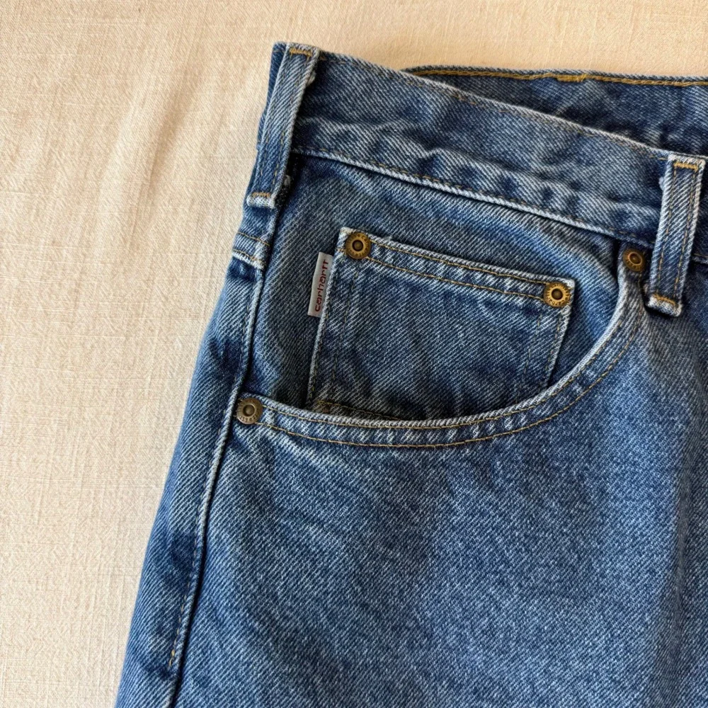 Carhartt B17 DST Relaxed Fit Jeans Mens 38x32 Blue Dark Stone Denim Workwear